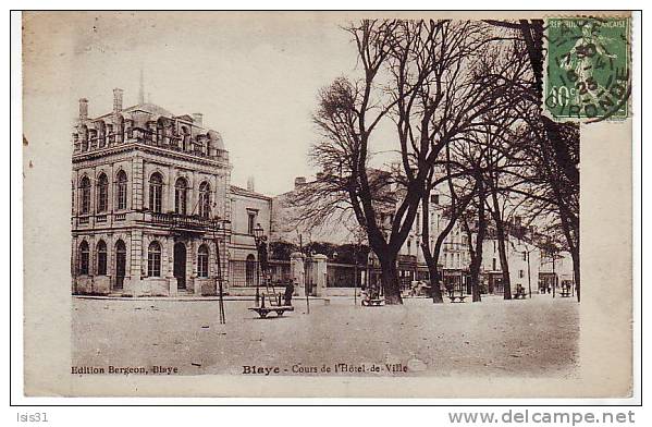 Dép 33 - J552 - Blaye - Cours De L´Hôtel De Ville - Bon état Général - Blaye