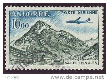 ANDORRE 1961 - Yv. PA 8 Obl.  Cote = 4,70 EUR  - Avion Caravelle Et Vallée D'Inclès, à Soldeu ..Réf.AND10028 - Used Stamps