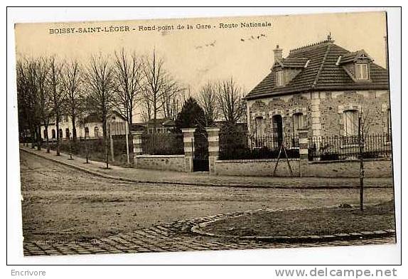 Cpa BOISSY ST LEGER Rond Point De La Gare Route Nationanle -collec Brullert - Boissy Saint Leger