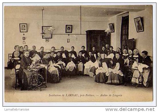 86 - INSTITUTION DE LARNAY, PRES POITIERS - ATELIER DE LINGERIE - TOP CARTE - Autres & Non Classés