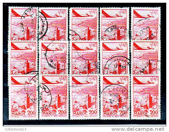 MAROC - PA 101 Obli (15 Timbres) Cote 16,50 Euros Depart à 10% - Airmail