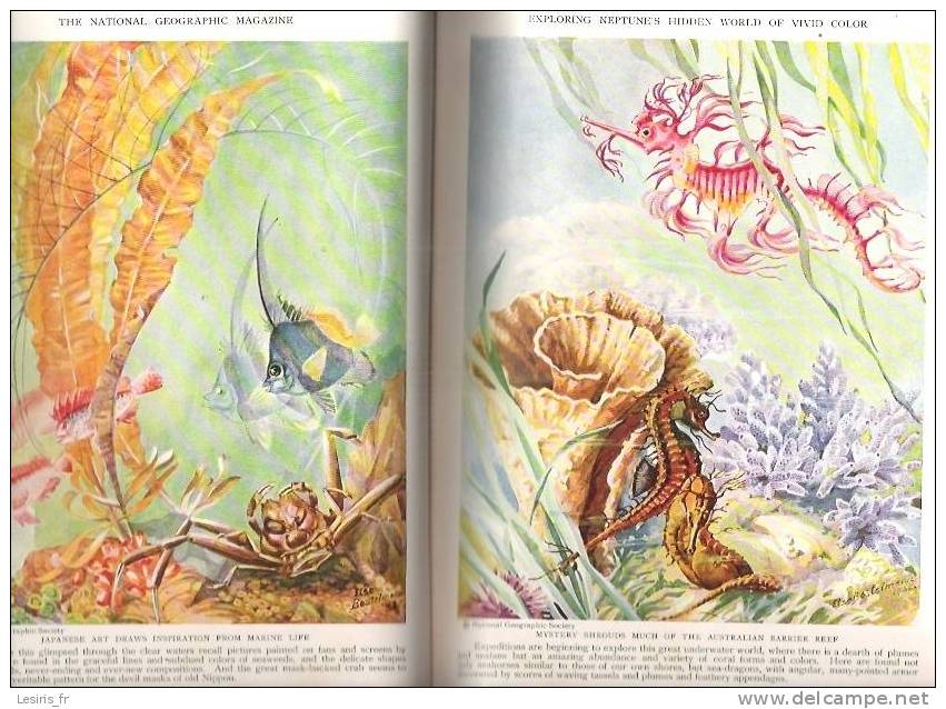 THE NATIONAL GEOGRAPHIC MAGAZINE - 2 TOMES - MARCH 1934 - WITH ILLUSTRATIONS - COCONUTS AND CORAL ISLANDS - CRATER LAKE - Cultural