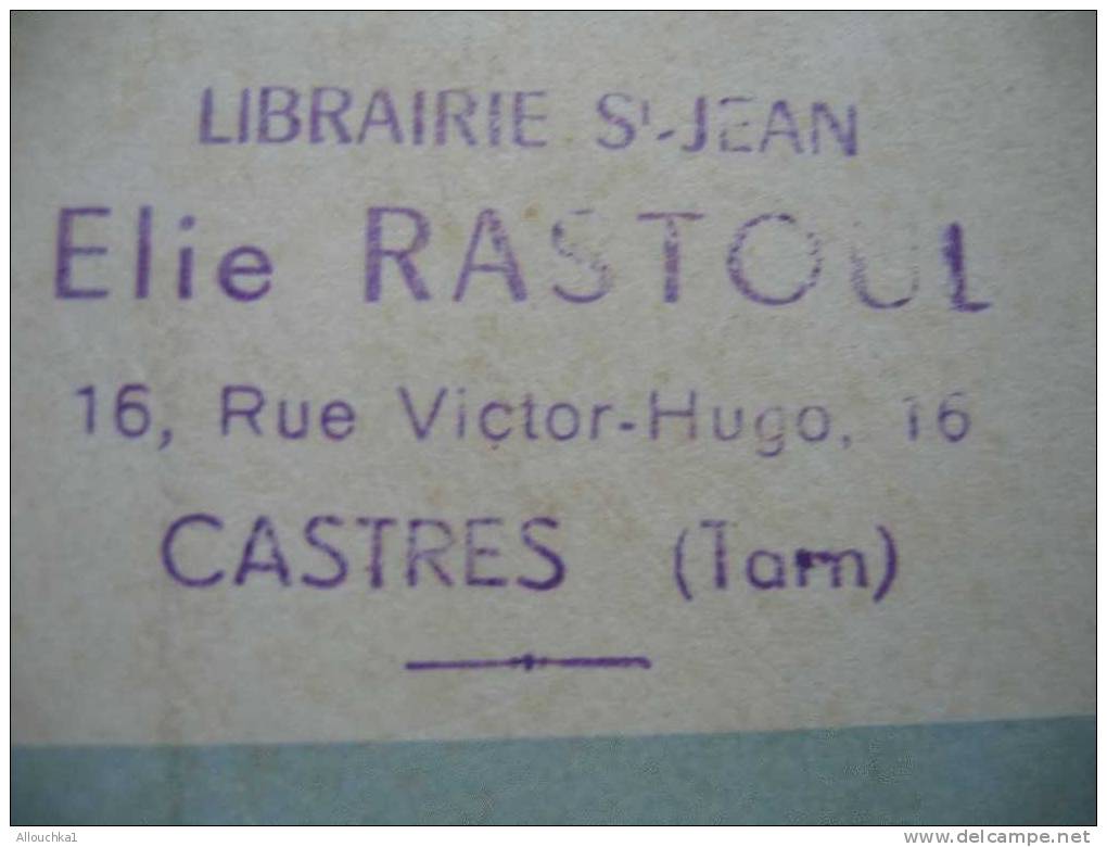 PROTEGE LIVRE AVEC DIVERSES PUBLICITES RECLAME LIBRAIRIE RASTOUL CASTRES - Schutzumschläge