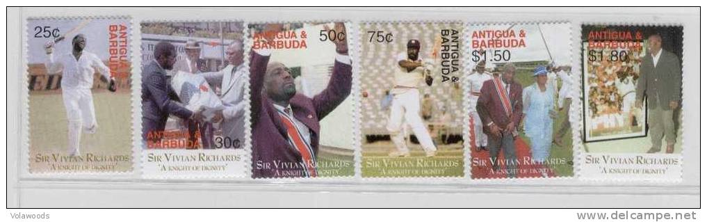 Antigua & Barbuda - Serie Completa Nuova: 50 Compleanno Di Sir Vivian Richards - Cricket