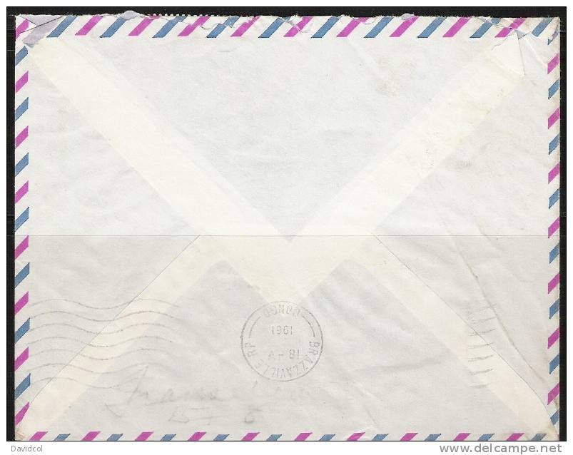 S906.-.FRANCE/ AEF - ( 1961 ) LETTRE, LIBREVILLE-GABON TO CONGO. - Lettres & Documents