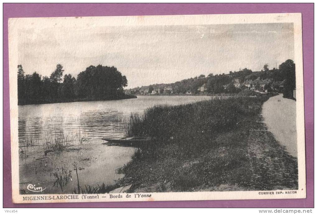 MIGENNES-LAROCHE - Bords De L'Yonne.  Ed. Combier. Circulé 1947. 2 Scans - Migennes