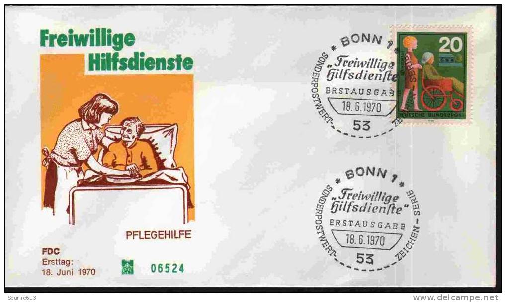 Fdc Allemagne 1970 Santé Secourisme - Primeros Auxilios