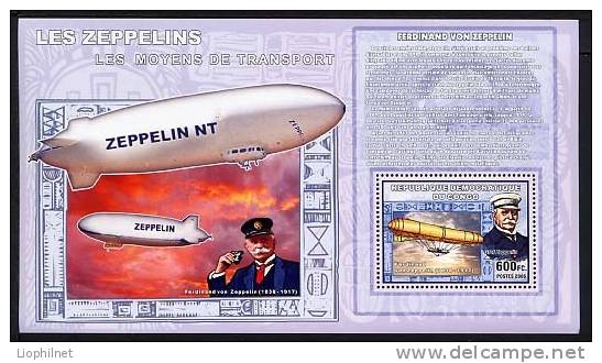 CONGO 2006, ZEPPELINS Et FERDINAND Von ZEPPELIN, 1 Bloc B - Zeppelines