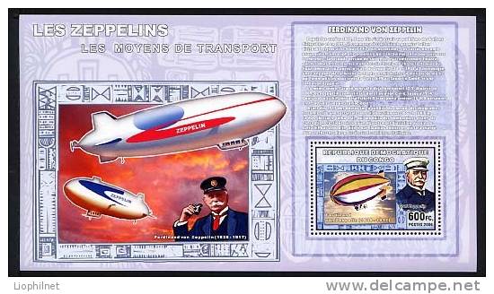 CONGO 2006, ZEPPELINS Et FERDINAND Von ZEPPELIN, 1 Bloc D - Zeppelines