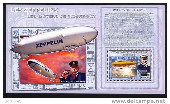 CONGO 2006, ZEPPELINS Et FERDINAND Von ZEPPELIN, 1 Bloc E - Zeppelines