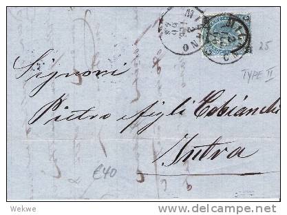 Ikv018/ ITALIEN -  Victor Emanuel Type 2 II, Neuer Wertzudruck 20 C. 1866 - Marcophilie