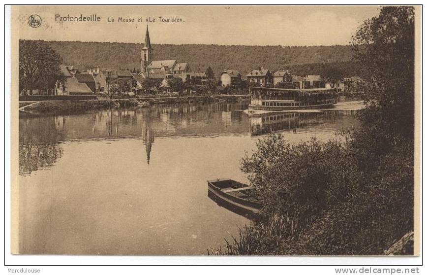 Profondeville. La Meuse Et Le Bateau "Le Touriste". De Maas En De Boot "De Toerist". Vues Choisies De La Vallée De Meuse - Profondeville