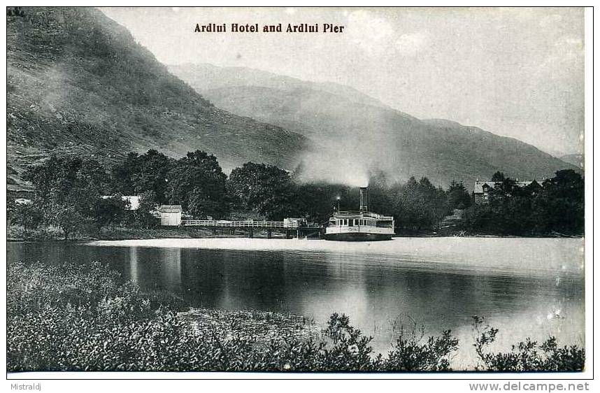 Superb Animated Unused PPC, Early 1900´s, With Steamer Ship! - Ardlui Hotel And Arlui Pier - Stirlingshire