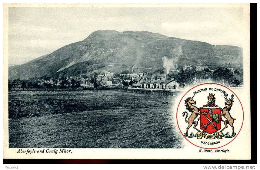 Brand New PPC, Early 1900´s - Aberfoyle And Craig Mhor- With Colours Mac Gregor Armorial ! - Stirlingshire