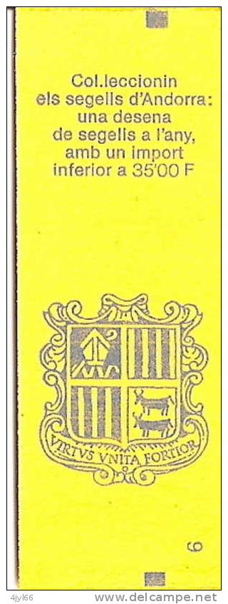 PRINCIPAT D'ANDORRA - ANDORRE - CARNET N° 4 Non Ouvert Neuf ** TB - Type BLASON D'ANDORRE - 10 X 2,50 FR - N° 409 YT - Booklets