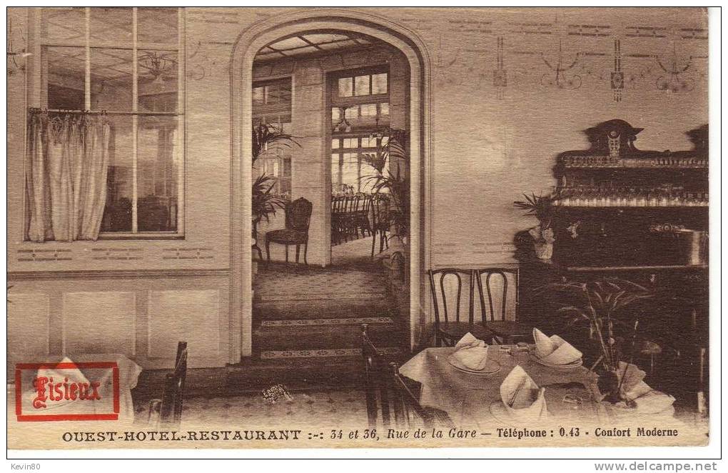 14 LISIEUX Ouest Hôtel Restaurant 34 Et 36 Rue De La Gare - Lisieux