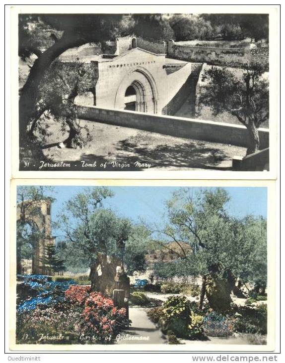 Jérusalem.Lot De 2 Cpsm.Tombe De La Vierge Et Le Jardin De Géthsémani. - Israel