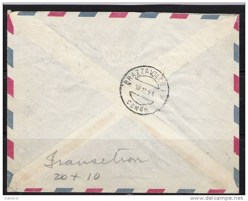 S837.-. FRANCE/ GABON - ( 1964  ) LETTRE , FROM PORT ARCHAMBAULT TO  BRAZAVILLE - Covers & Documents