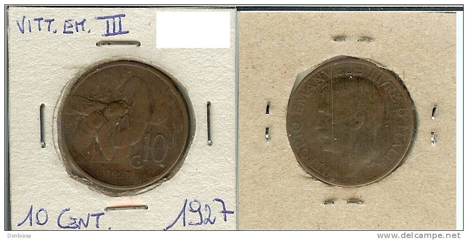 Vittorio Emanuele III, 10 Cent. 1927 (Ape) - 1900-1946 : Victor Emmanuel III & Umberto II