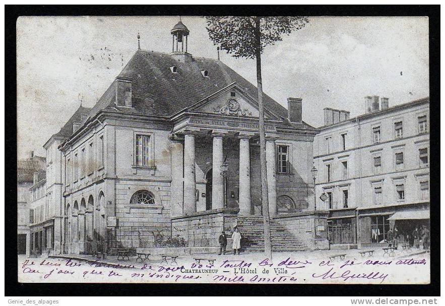 16, Charente, Chateauneuf, L'Hôtel De Ville, Dos 1900, Circulé 1904, Bon état - Chateauneuf Sur Charente