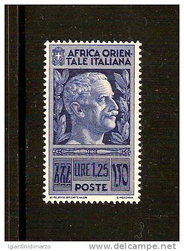 Colonie Italiane-AFRICA ORIENTALE ITALIANA- 1938: Serie Pitt. Valore Da L. 1,25 Nuovo S.t.l. -in Ottime Condiz.- DC0881. - Africa Oriental Italiana