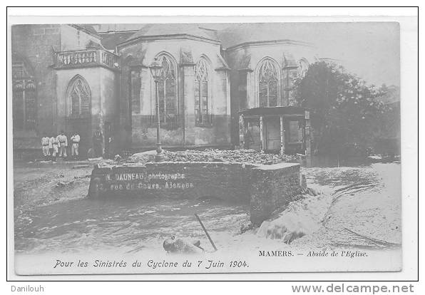 72 // FL / MAMERS, CARTE PHOTO, Catastrophe Cyclone Juin 1904, Abside De L'église, Duneau Photographe - Mamers