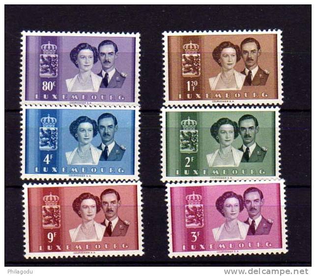 Luxembourg 1952, Mariage Du Grand-duc Jean, N° 465-70 Neuf ** - Nuovi