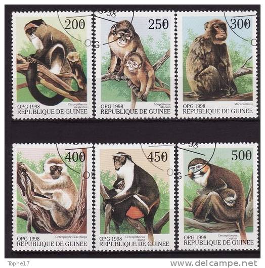 Guiné  1999 - 1255U à 1255Z - Oblitéré - Monkeys