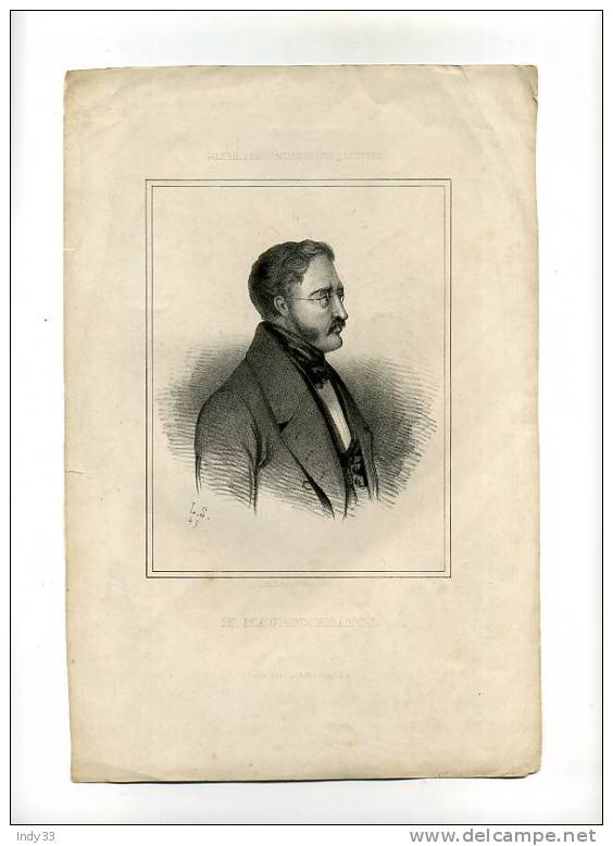 - PORTRAIT DE M. MAUROCORDATOS . LITHO DU XIXe S. DATEE 45 - Lithographies