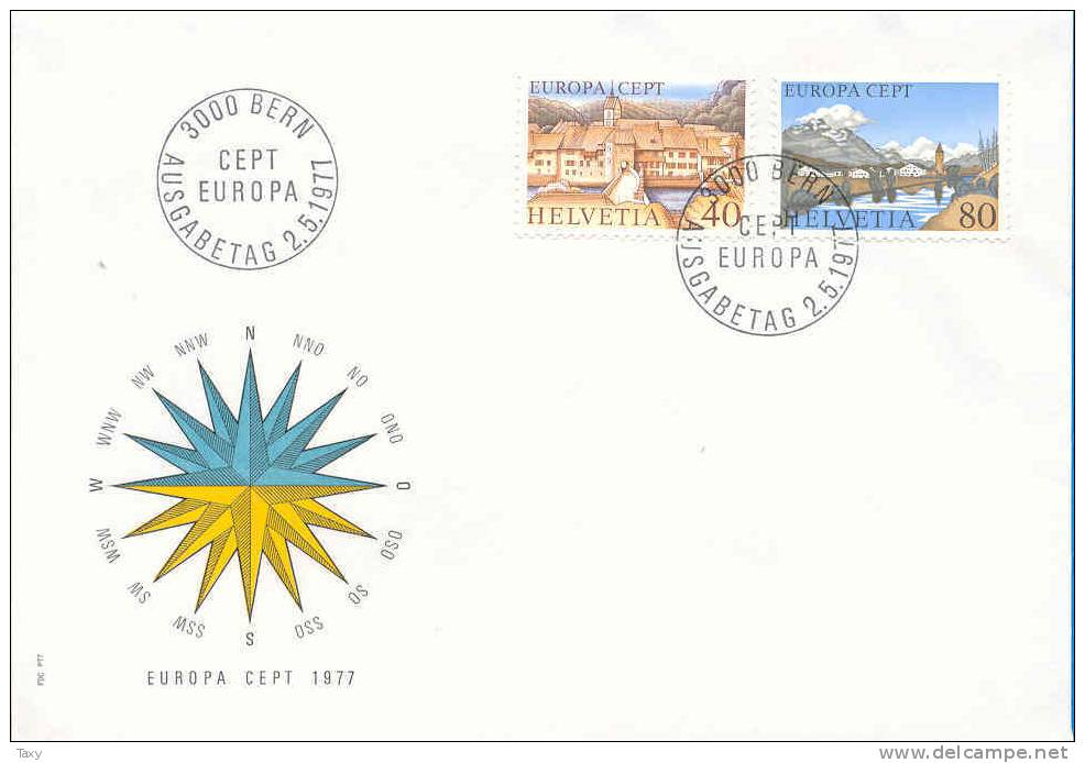 FDC Europa Suisse Y&T 1024-25 - 1977