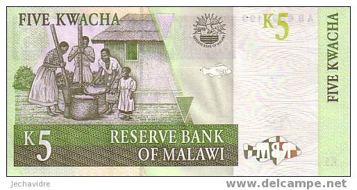 MALAWI   5 Kwacha  Daté Du 01-07-1997   Pick 36     ***** QUALITE  XF ***** - Malawi