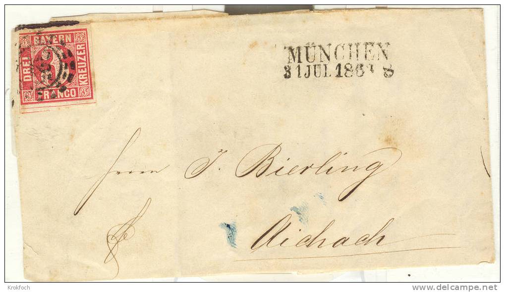 Bayern Bavière - Grand Fragment Munchen - 31 Jul 1863 ? 1868 ? - Lettres & Documents