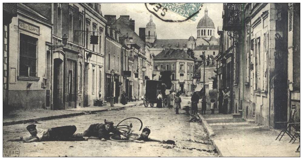 49 SEGRE 1906 ACCIDENT CYCLISTE POSE RUE GARE Ed GAUMER BIJOUTIER Etat TB/ VOYAGE /C4704 - Segre