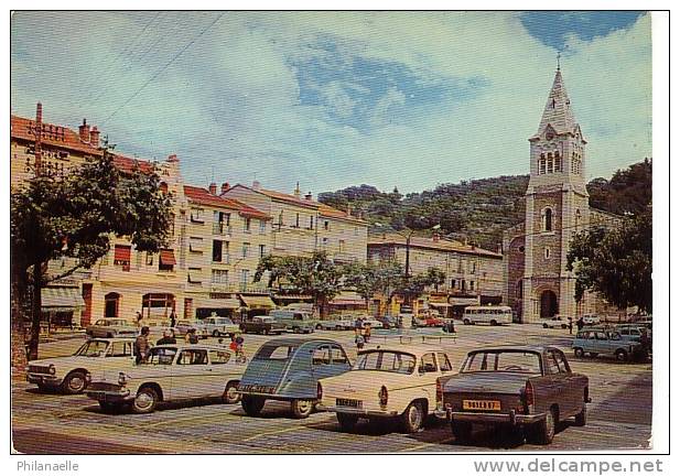 LE CHEYLARD LA PLACE ET L'EGLISE - Le Cheylard