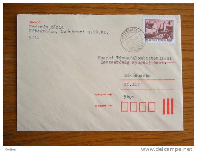 Hongrie Hungary Ungarn Courrier Moderne, Cover, Local Franking D5213 - Gebraucht