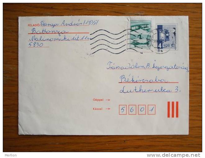 Hongrie Hungary Ungarn Courrier Moderne, Cover, Local Franking D5233 - Brieven En Documenten