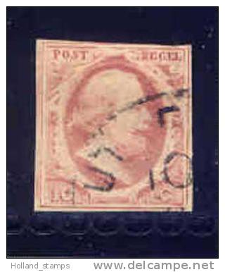 1852 Koning Willem III 10 Cent NVPH 2 * Periode 1852 Nederland Nr. 2 Gebruikt  (71) Nederland Nummer 2 UTRECHT - Usati