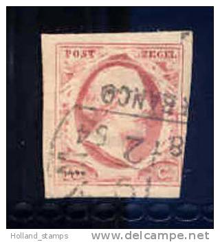 1852 Koning Willem III 10 Cent NVPH 2 * Periode 1852 Nederland Nr. 2 Gebruikt  (81) Nederland Nummer 2 - Used Stamps