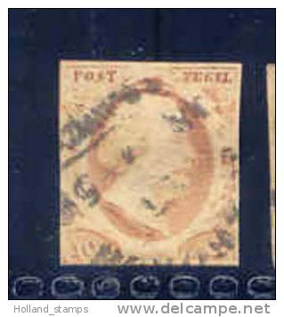 1852 Koning Willem III 10 Cent NVPH 2 * Periode 1852 Nederland Nr. 2 Gebruikt   (84) - Used Stamps