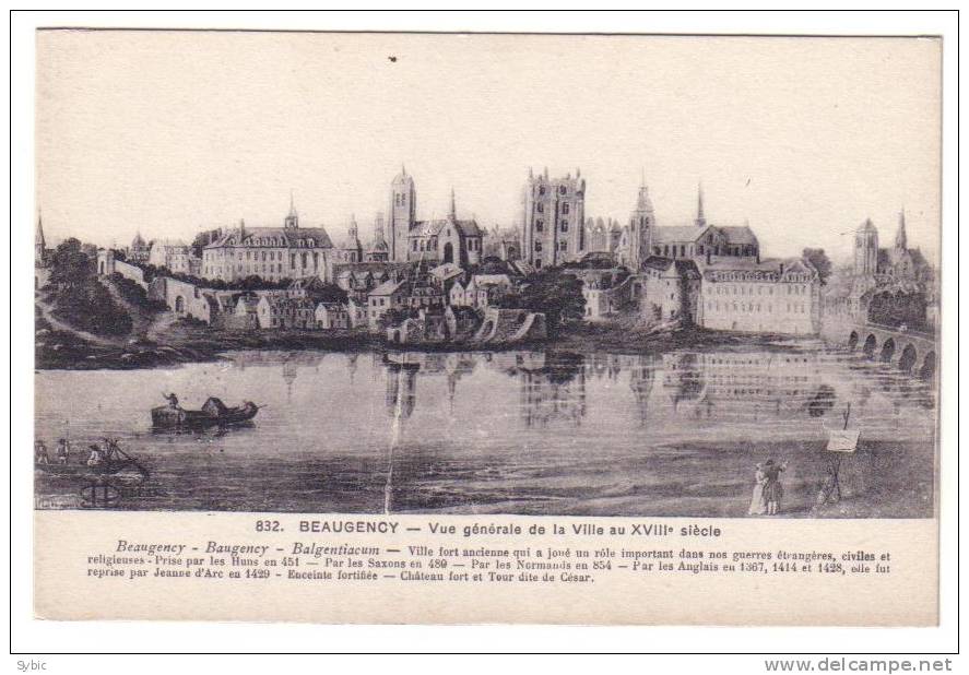 BEAUGENCY - Vue Générale De La Ville Au XVIII è Siècle - Beaugency