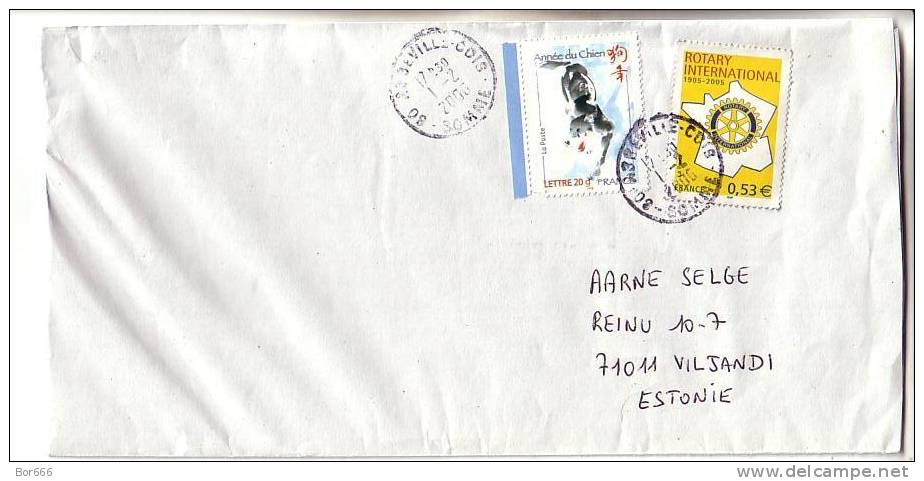 GOOD Postal Cover FRANCE To ESTONIA 2006 - Good Stamped: Year Of Dog & Rotary - Brieven En Documenten