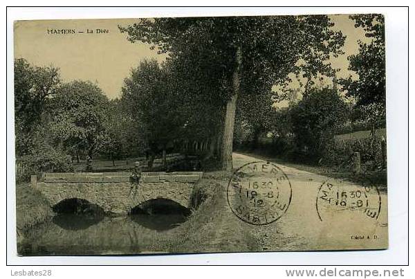 CPA 72.-MAMERS.-La Dive.- 1 Enfant Assis Sur Le Mur Du Pont.-sdv 124 - Mamers