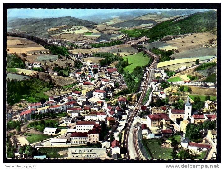 69 Rhône,  LAMURE Sur AZERGUES, Vue Aérienne, Gare, Voie Ferrée, , Voyagé, CPSM 10x15, - Lamure Sur Azergues