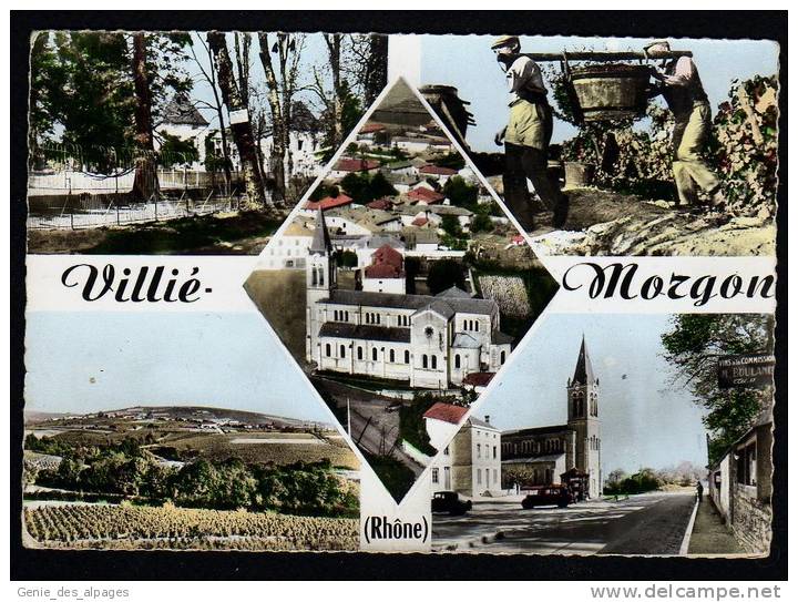 69 Rhône,  Villié Morgon, Multivues, Dos Vierge, CPSM 10x15, - Villie Morgon