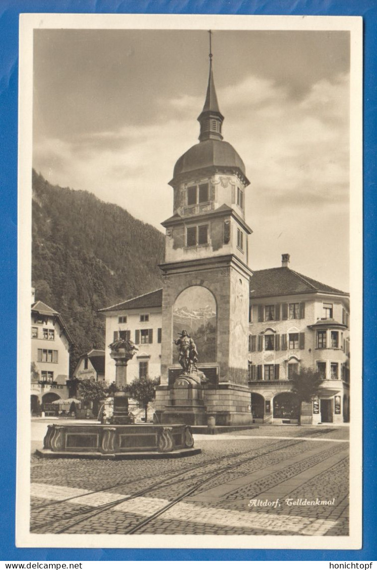 Schweiz; Altdorf; Hauptplatz Mit Telldenkmal - Altdorf