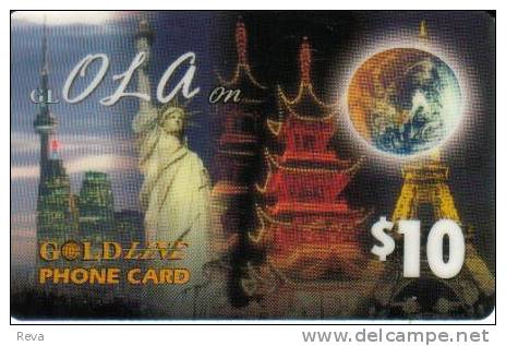 CANADA $10 TORONTO TELEVISION & RADIO TOWER  STATUE OF LIBERTY EIFFEL TOWER FRANCE LOCAL STATE CARD READ DESCRIPTION !! - Canada