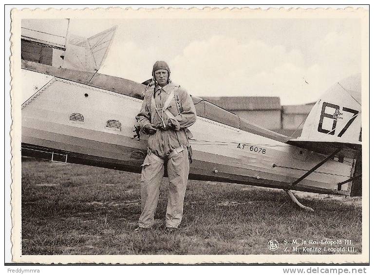 Belgique: 467 Sur Carte De Propagande Aéronautique  (Le Roi Léopold III Aviateur) - Autres & Non Classés