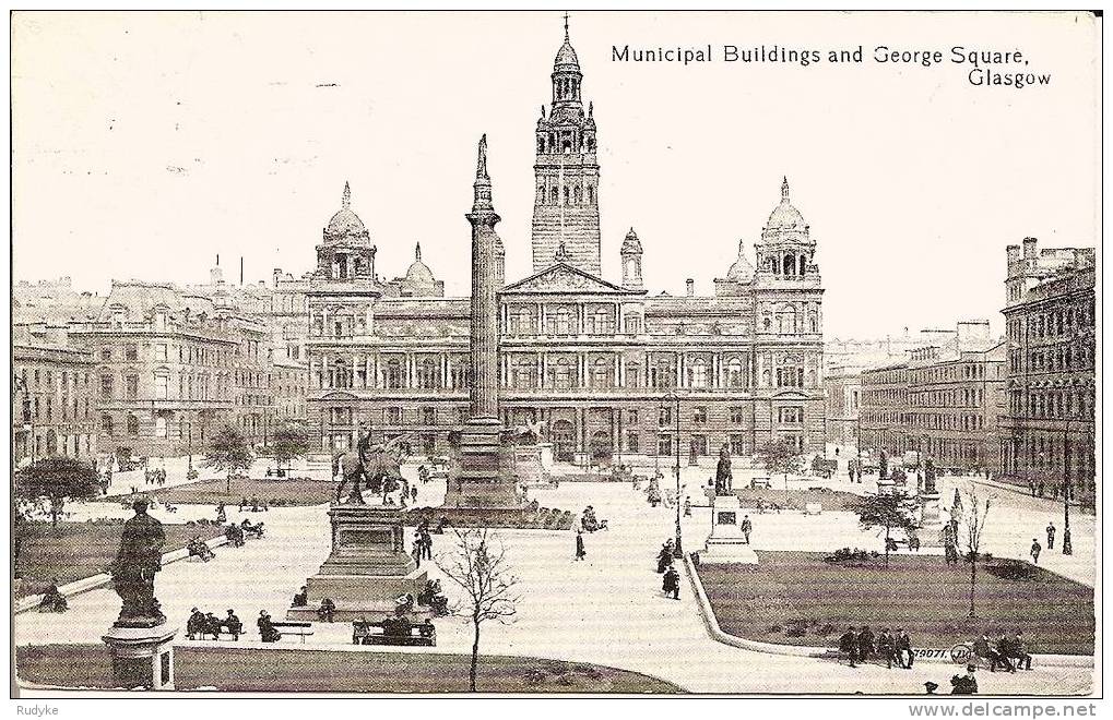 GLASGOW Municipal Buildings And George Square 1917 - Lanarkshire / Glasgow