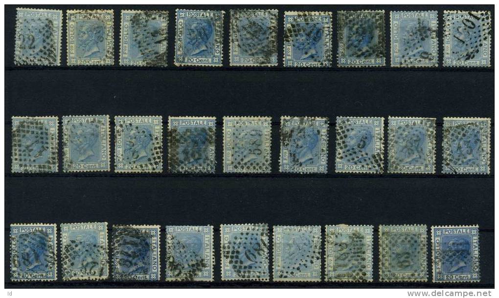 ITALY 1867/77 OLD LOT OF Y&T #23 (81) - 3 Scans - - Gebraucht