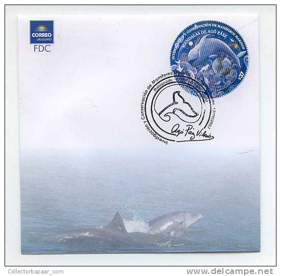 URUGUAY 2007 MNH STAMP Whale Marine Life MANDALA FDC - Wale